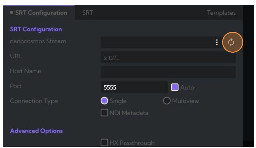 BirdDog Cloud Screenshot: Integration SRT Configuration