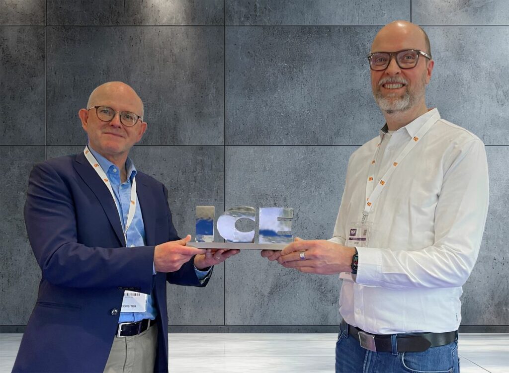 Chris Strijbosch and Oliver Lietz with the ICE Landmark Award, received 2023